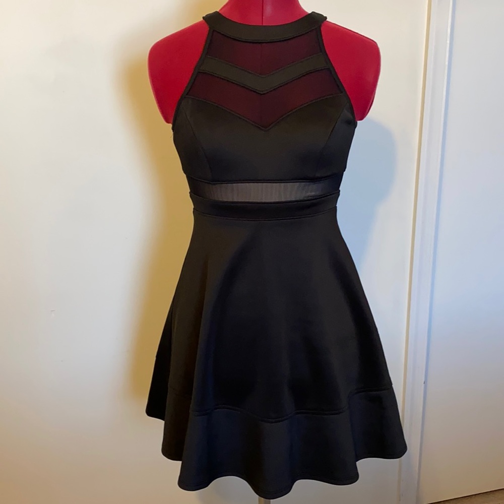 Black Sheer Top Sleeveless Dress